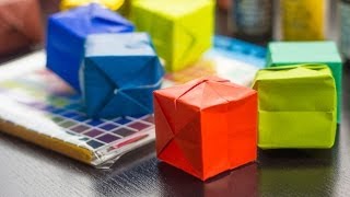 How To Make An Origami Box (water bomb)