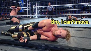 UNSEEN FOOTAGE – Logan Paul fakes an injury to cheat Randy Orton in the Eliminat