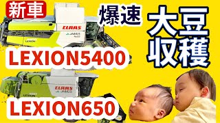 【爆速！大豆収穫】新車LEXION5400