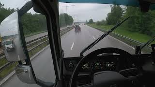 Cosy morning Rain drive to Märsta | Volvo FH 540 \u0026 Trailer