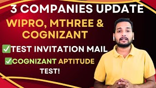 Wipro, Cognizant \u0026 Mthree Test Invitation Mail Update | Recruitment Process | Aptitude Test | JL, OL