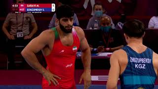 GOLD GR - 97 kg: M. SARAVI (IRI) v. U. DZHUZUPBEKOV (KGZ)