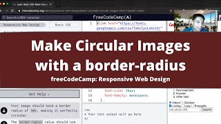 Make Circular Images with a border radius (Basic CSS) freeCodeCamp tutorial