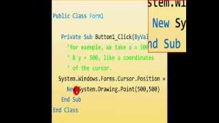 Visual Basic 2010 Change the cursor position without using API function