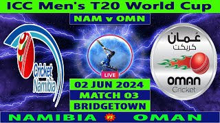 Namibia vs Oman | NAM vs OMN | Match 3 of ICC Men's T20 World Cup 2024 | Cricket Info Live