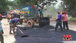 উত্তরবঙ্গ মহাসড়কে খানাখন্দ, ঈদ যাত্রায় শঙ্কা