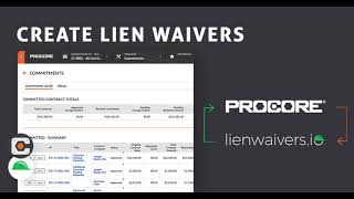 Lien Waivers + Procore Construction Financials!