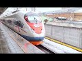 arrival of high speed train №765a «sapsan» from saint petersburg to moscow