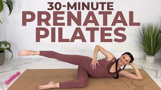 Pregnancy Pilates & Stretches, 30 minute prenatal pilates workout at home
