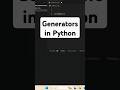Generators in Python #python #coding #tutorial #pythoninhindi #pythontutorialforbeginners
