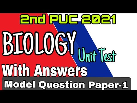 2nd PUC 2021-22 | BIOLOGY | Unit Test | Solved /with Answers Model ...