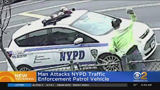 Man Punches, Smashes Object On NYPD Vehicle In Bay Ridge