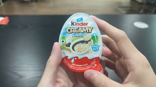 Unboxing video of kinder creamy, kinder joy egg machine, surprise egg making machine