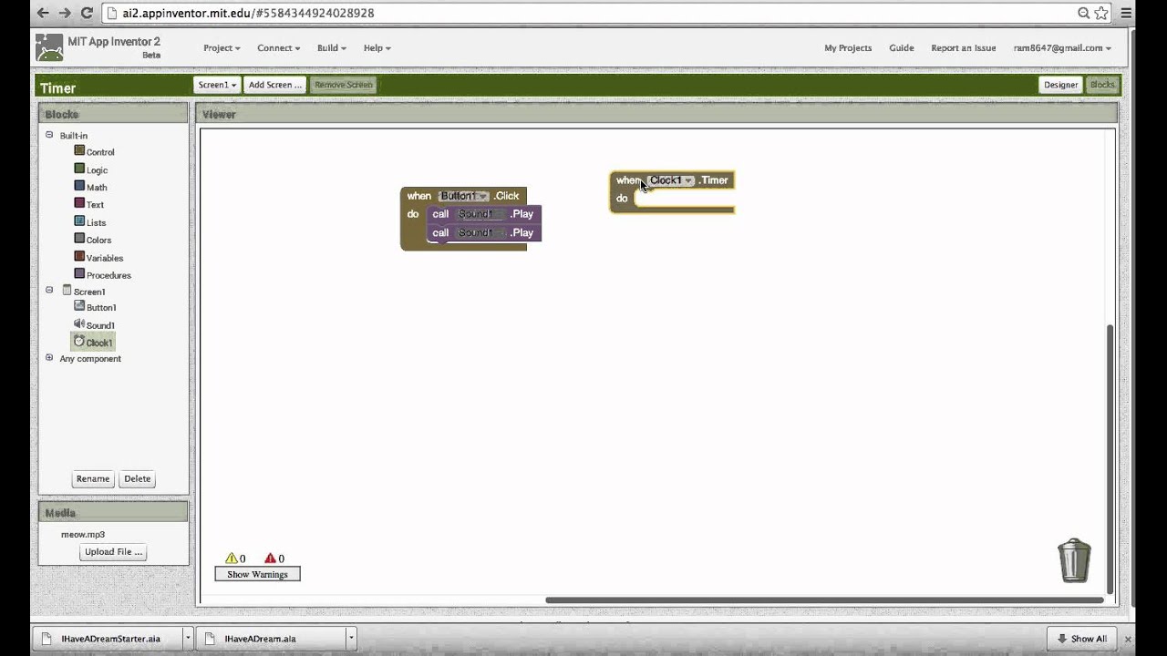 App Inventor 2 Tutorial App Inventor Using The Clock As A Timer
