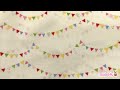 light cream poplin cotton fabric with colorful triangle bunting decorations - modes4u -