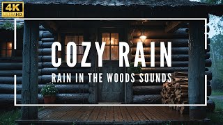 Cozy Rain-Soaked Cabin Porch 🌧️✨ | Rustic \u0026 Relaxing Rainy Day Ambience