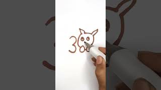 Turning Numbers into Art || How to Draw a Cat from 300 #drawing #creativeart #shorts