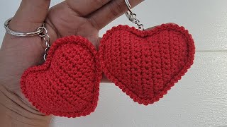 Llavero a Crochet / Llavero Corazón / Tutorial Paso a Paso / Fácil y Rápido /  Corazón Tejido