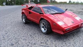 1991 RC Taiyo Lamborghini Countach -  First Run On The Road - Fail