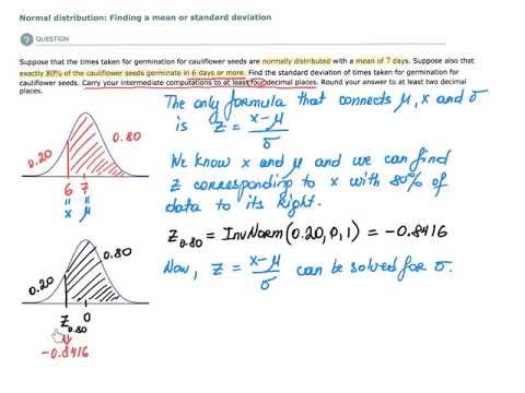 Normal Distribution - Finding A Mean Or Standard Deviation, Part 2 ...