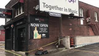Police investigating murder in apartments above 737 Barton St. E.