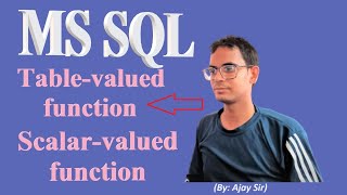SQL Tutorial for Beginners in Hindi | table valued function | scalar valued function | SQL function