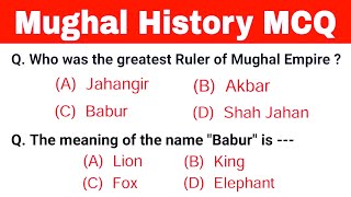 Mughal History MCQ || Indian history gk questions || Gk in English || Competitive exams