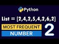 🔍💻 Finding Most Frequent Element From List In Python 📊 | CodingFacts 📚 | CF