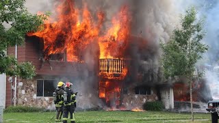 Early video - fully involved house fire in Surrey, BC