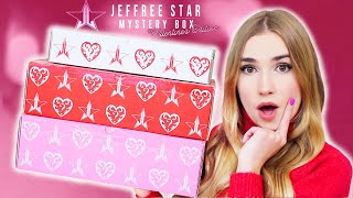 Unboxing Jeffree Star Valentine's Day Mystery Boxes!! AND.. doing my makeup w/ what I got !!