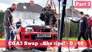 Micra K11 CGA3 swap - Surprisingly fast! - Part 3