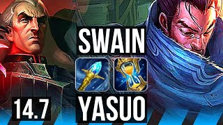 SWAIN vs YASUO (MID) | 16/0/10, Legendary, 65% winrate, 6 solo kills | BR Master | 14.7