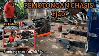 Proses sambung chasis toyota fj40 di jadikan canvas long, modifikasi toyota landcruiser fj40 Hardtop