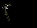 dividir 76 entre 5 division inexacta con resultado decimal de 2 numeros con procedimiento