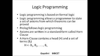 Programming Paradigms LogicIntro
