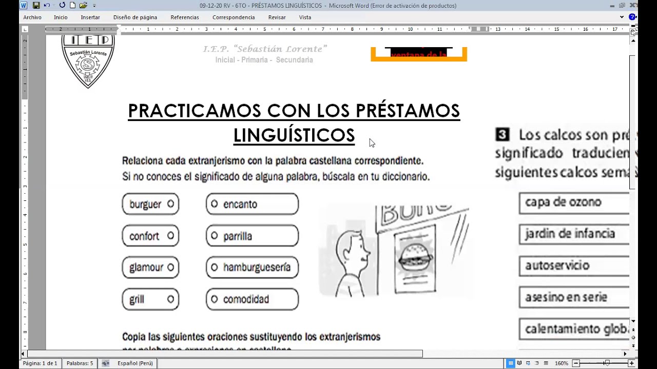 PRACTICAMOS CON LOS PRESTAMOS LINGUISTICOS - YouTube