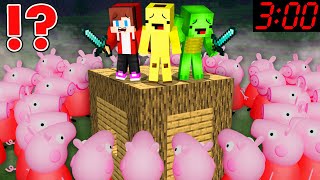 JJ and Mikey SURROUNDED by PEPPA PIG Family in Minecraft Challenge Maizen Security House