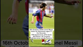 Messi's debut game for Barca took place on 16th October 2004 at age 17, and the rest is History.