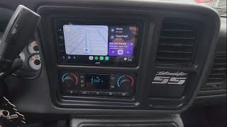 Apple CarPlay Double Din JVC Radio Install in Chevy Silverado Intimidator