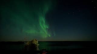 Timelapse of Northern Lights \u0026 sunset