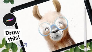 How To Draw A Watercolor Llama • Procreate Tutorial