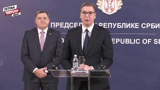 PREDSEDNIK VUČIĆ U PODNE RAZGOVARA SA DODIKOM, A POTOM OBRAĆANJE MEDIJIMA (KURIR TV UŽIVO)