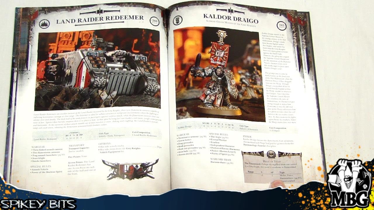 First Look Review Grey Knights Codex - YouTube