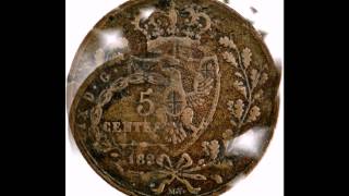 1826   Italy states Sardinia  Carlo Feice copper 5 centesimi 4