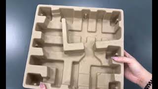 Dry press molding recycled paper pulp tray eco-friendly packaging