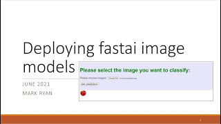 fastai image classification deployment