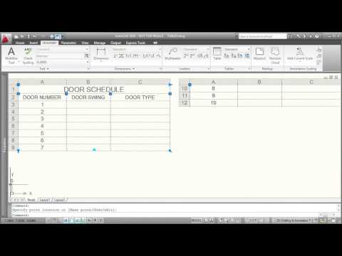 Modifying a Table in AutoCAD Modifying a Table in AutoCAD