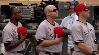 NYY@MIN: Twins, Yankees recite Lou Gehrig's speech