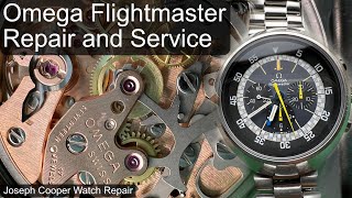 Omega Flightmaster Repair and Service - chronograph watch gets NoS dial - cal 911 ref 145.026