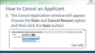 OneSite Instructions - Cancel An Applicant